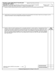 Professional Engineering Form 4A Verification of Professional Experience - New York, Page 2