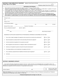 Professional Engineering Form 4A Verification of Professional Experience - New York, Page 4