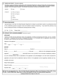 Landscape Architect Form 5 Application for Limited Permit for Non-resident Landscape Architect - New York, Page 4