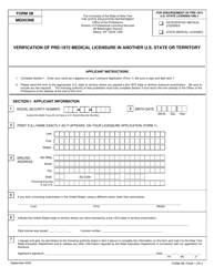 Medicine Form 3B Verification of Pre-1972 Medical Licensure in Another U.S. State or Territory - New York