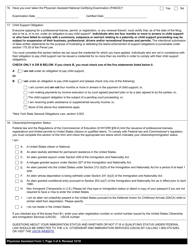 Physician Assistant Form 1 Application for Licensure - New York, Page 3
