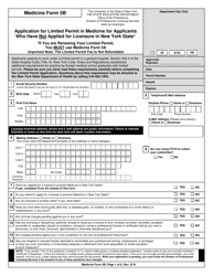 Medicine Form 5B Application for Limited Permit in Medicine for Applicants Who Have Not Applied for Licensure in New York State - New York
