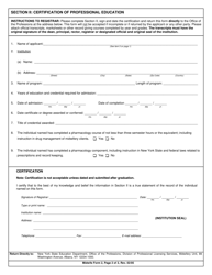 Midwife Form 2 Certification of Professional Education - New York, Page 2