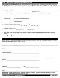 Nurse Practitioner Form 2C Verification of Pharmacotherapeutics Course (Three Semester Hours of the Equivalent) - New York, Page 2