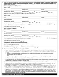 Nurse Practitioner Form 1 Application for Certification - New York, Page 2