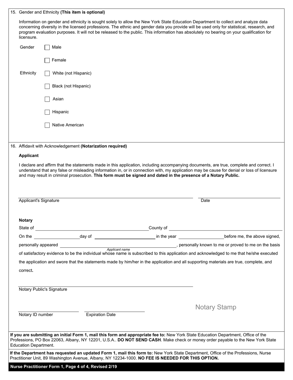 Nurse Practitioner Form 1 - Fill Out, Sign Online and Download Fillable ...