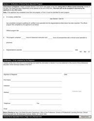Clinical Nurse Specialist Form 2 Certification of Professional Education - New York, Page 2