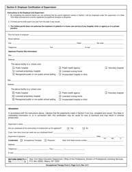 Occupational Therapy Form 5 Application for Limited Permit - New York, Page 2