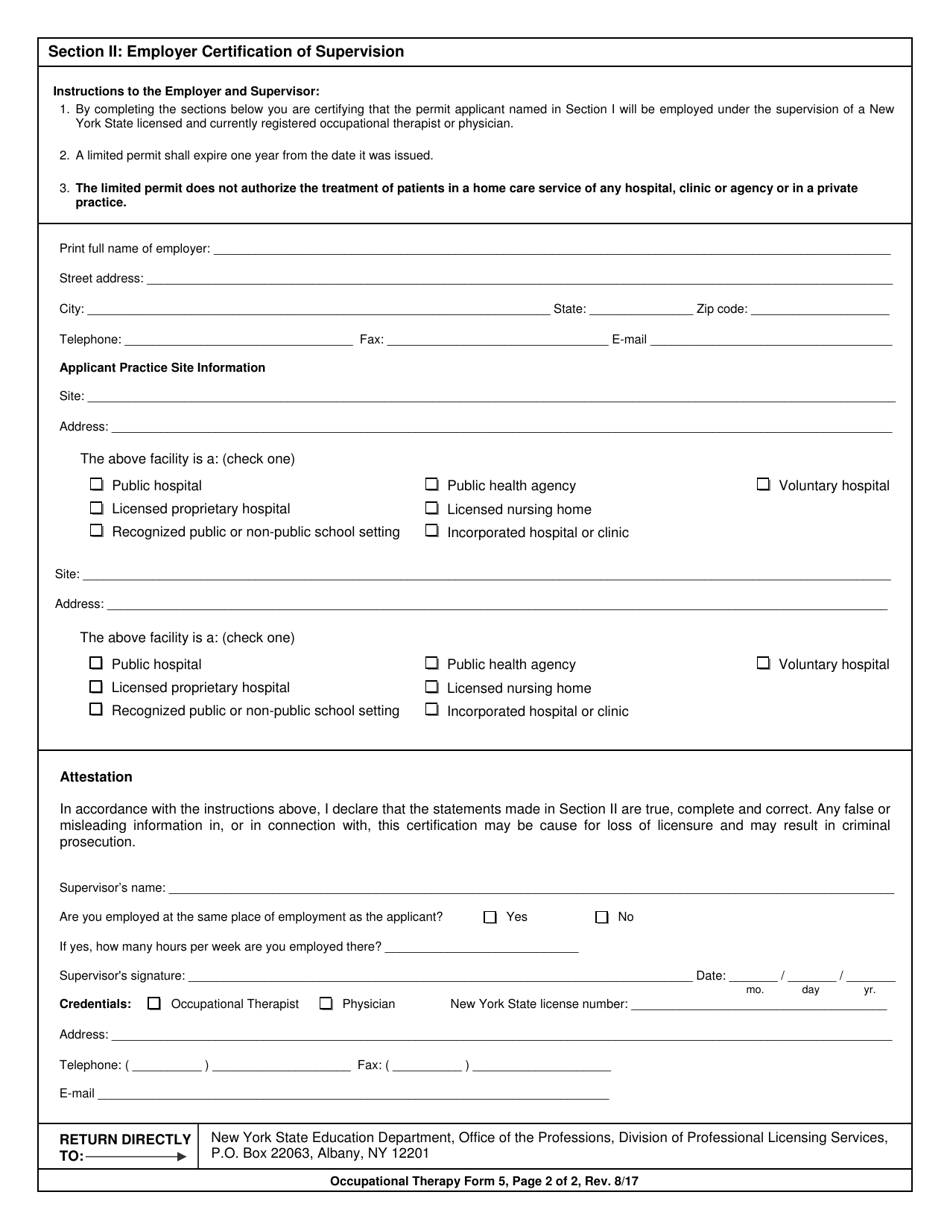 Occupational Therapy Form 5 - Fill Out, Sign Online and Download ...