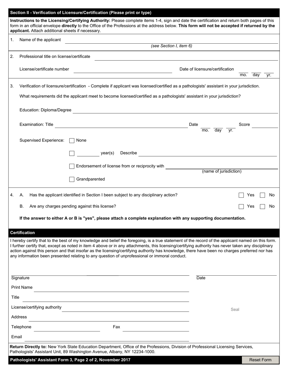 Pathologists' Assistant Form 3 - Fill Out, Sign Online and Download ...