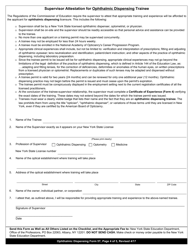 Ophthalmic Dispensing Form 5T Application for Trainee Permit - New York, Page 4