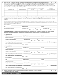 Pharmacist Form 1 Application for Licensure - New York, Page 2
