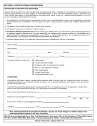 Physical Therapy Form 5 Application for Limited Permit - New York, Page 2