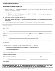 Podiatrist Form 5A Application for Limited Permit for Applicants Who Have Applied for Licensure in New York State - New York, Page 2