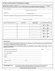 Podiatrist Form 4PGY Certification of Approved Podiatric Postgraduate Training - New York, Page 2