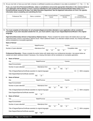 Podiatrist Form 1 Application for Licensure - New York, Page 2