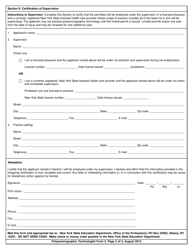Polysomnographic Technologist Form 5 Application for Limited Permit - New York, Page 2