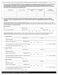Polysomnographic Technologist Form 1 Application for Licensure - New York, Page 2