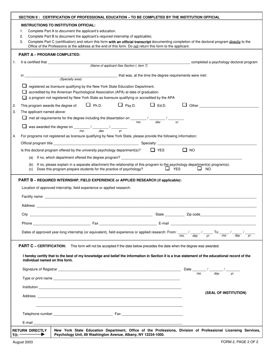 Psychologist Form 2 - Fill Out, Sign Online and Download Printable PDF ...