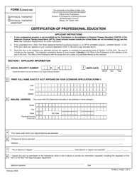 Form 2 Certification of Professional Education - New York