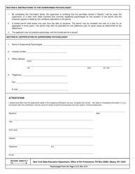 Psychologist Form 5A Application for Limited Permit for Persons Gaining Experience for Licensure - New York, Page 2