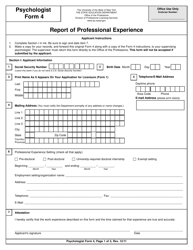 Psychologist Form 4 Report of Professional Experience - New York, Page 3