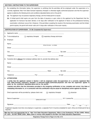 Respiratory Therapy Form 5 Application for Limited Permit - New York, Page 2