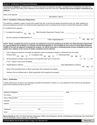 Licensed Master Social Worker Form 2 Certification of Professional Education - New York, Page 2