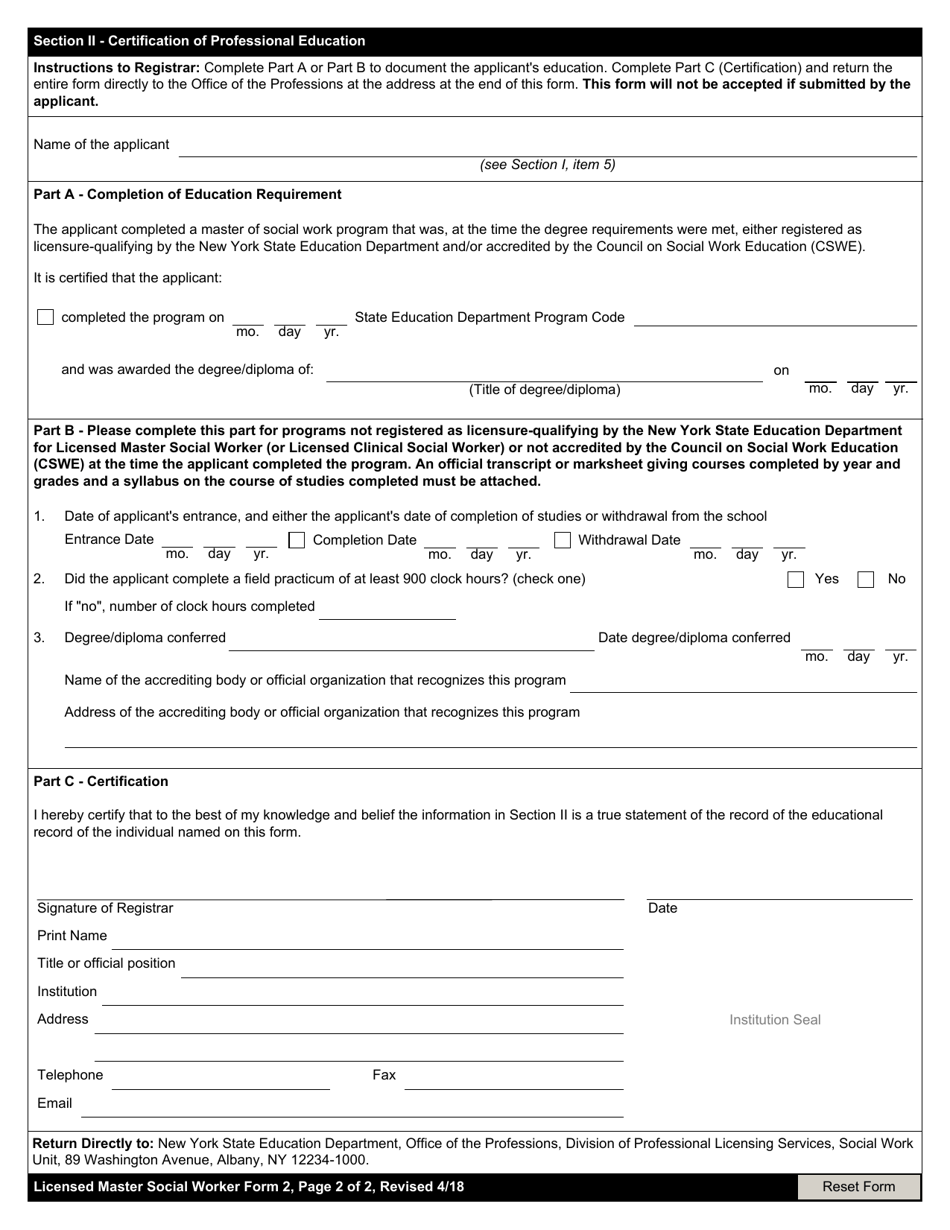 Licensed Master Social Worker Form 2 - Fill Out, Sign Online And 