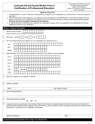 Document preview: Licensed Clinical Social Worker Form 2 Certification of Professional Education - New York