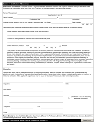 Licensed Clinical Social Worker Form 4F Certification of Licensed Experience - New York, Page 2