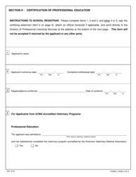 Veterinarian Form 2 Certification of Professional Education - New York, Page 2