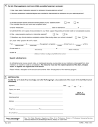 Veterinarian Form 2 Certification of Professional Education - New York, Page 3