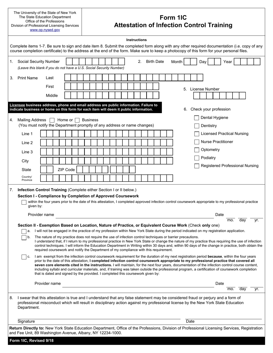 Form 1IC - Fill Out, Sign Online and Download Fillable PDF, New York ...