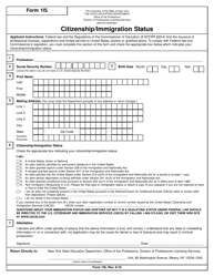 Document preview: Form 1IS Citizenship/Immigration Status - New York