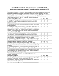 Checklist for New York State Farmers and Certified Pesticide Applicators Complying With the Worker Protection Standard (Wps) - New York