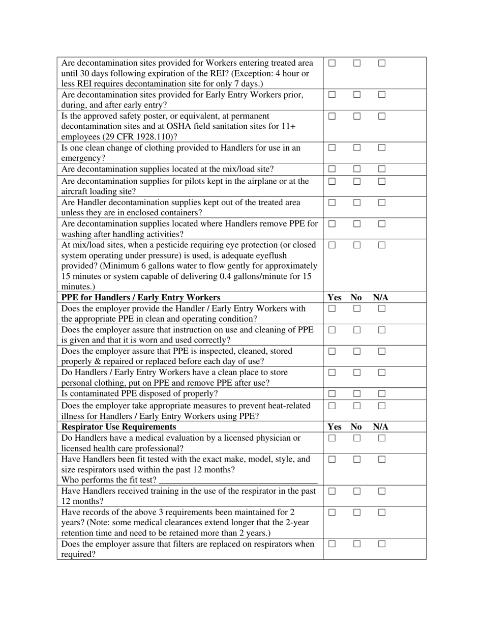 Checklist for New York State Farmers and Certified Pesticide Applicators Complying With the Worker Protection Standard (Wps) - New York, Page 4