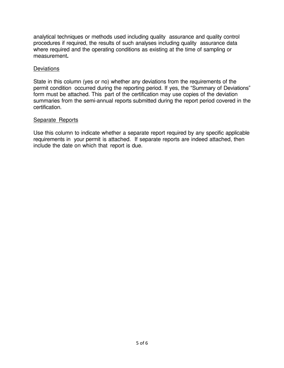 Instructions for Annual Compliance Certification and Semiannual Monitoring Report - New York, Page 5