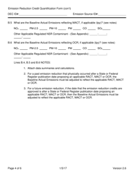 Emission Reduction Credit (Erc) Quantification Form (Attainment (Psd) Netting Purposes Only) - New York, Page 4