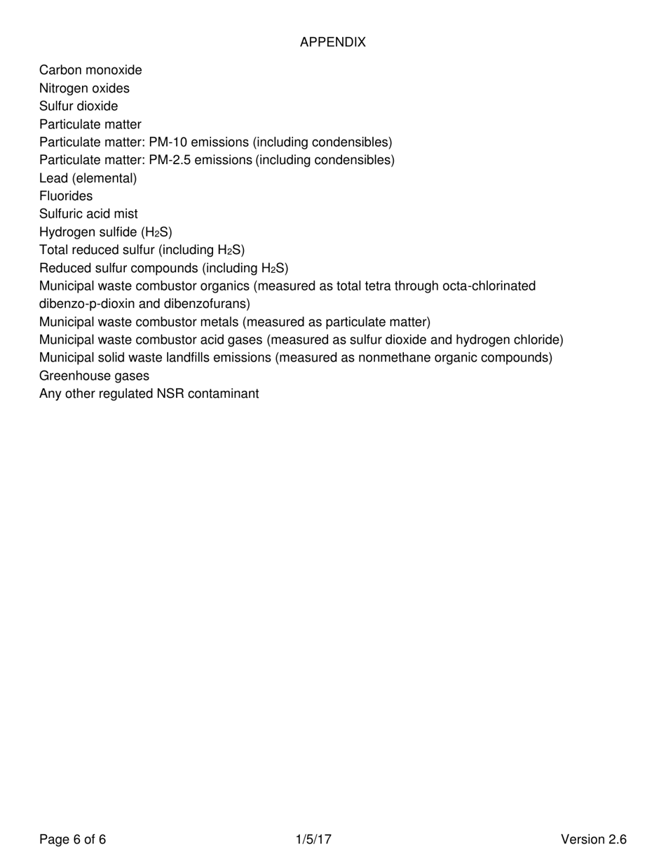 Emission Reduction Credit (Erc) Quantification Form (Attainment (Psd) Netting Purposes Only) - New York, Page 6