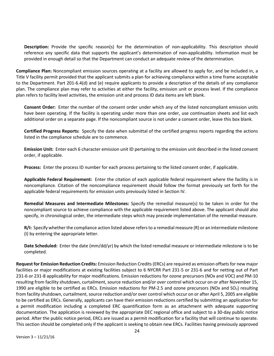 Instructions for Air Permit Application - New York, Page 24