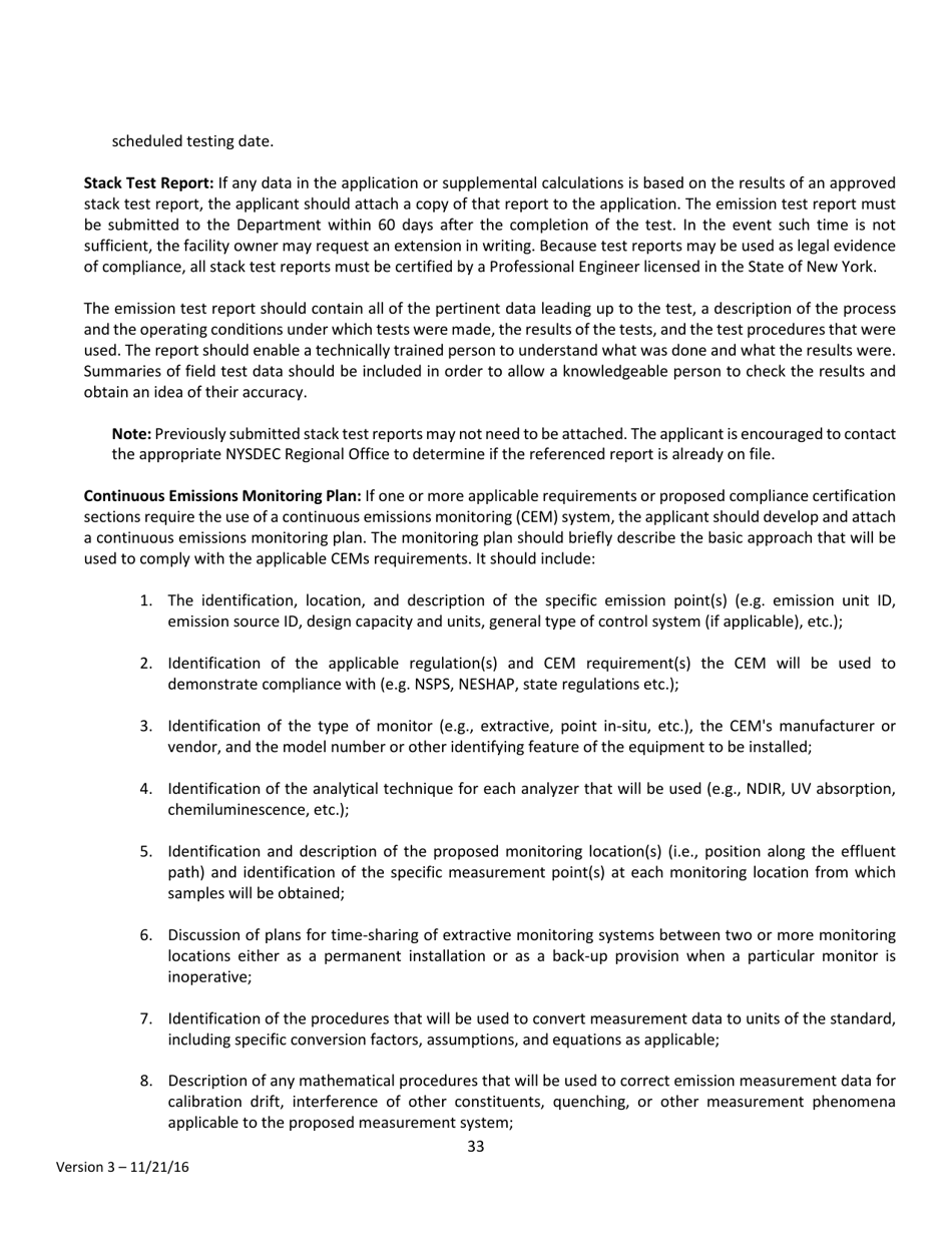 Instructions for Air Permit Application - New York, Page 33