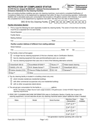 Form 232-13 Notification of Compliance Status - New York