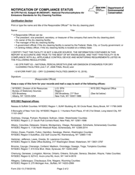 Form 232-13 Notification of Compliance Status - New York, Page 2