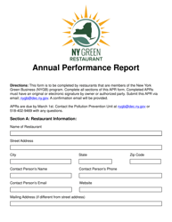 Document preview: Restaurant Annual Performance Report - New York