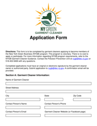 Document preview: Garment Cleaner Application Form - New York