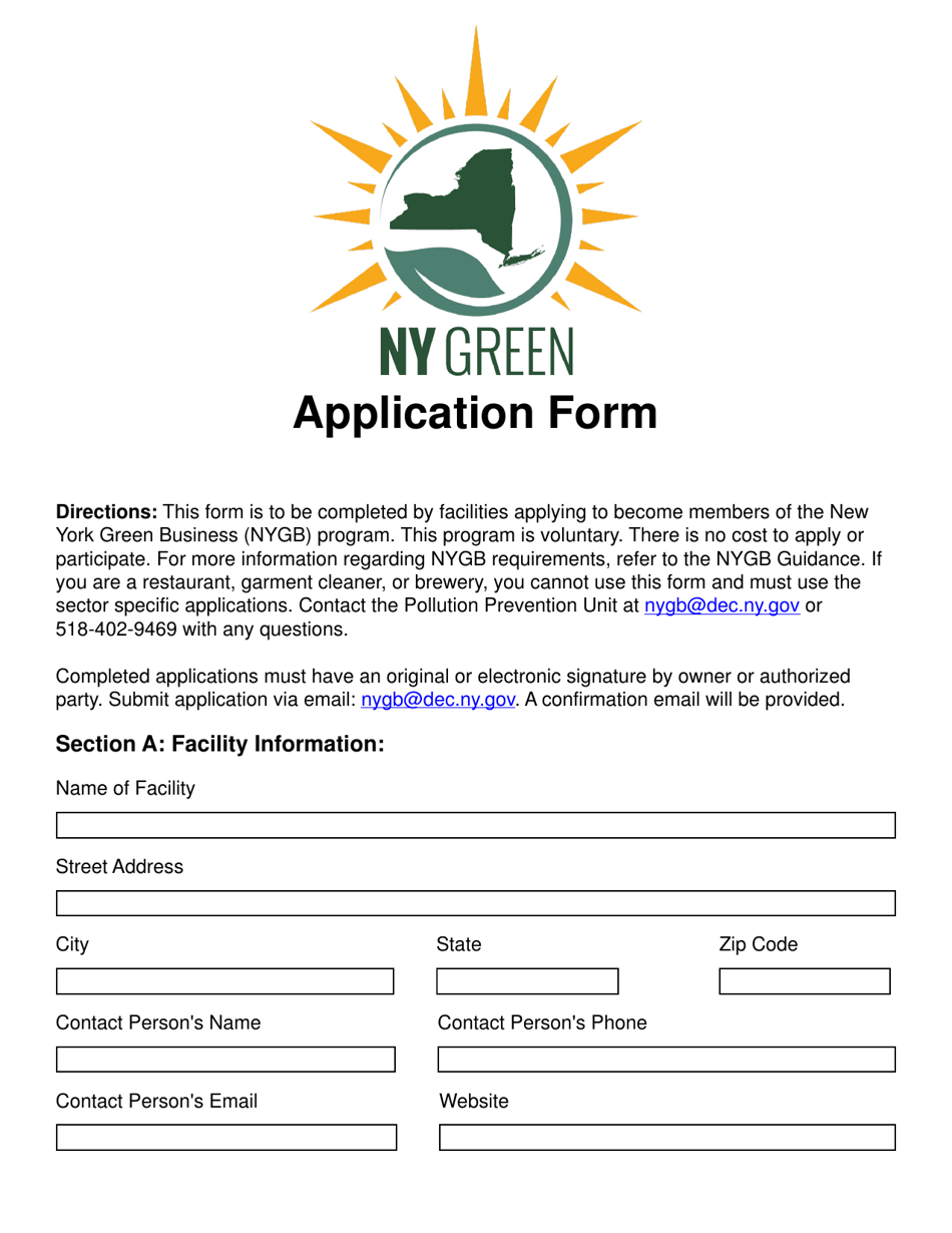 Application Form - New York, Page 1