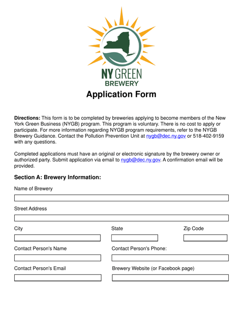 Brewery Application Form - New York Download Pdf