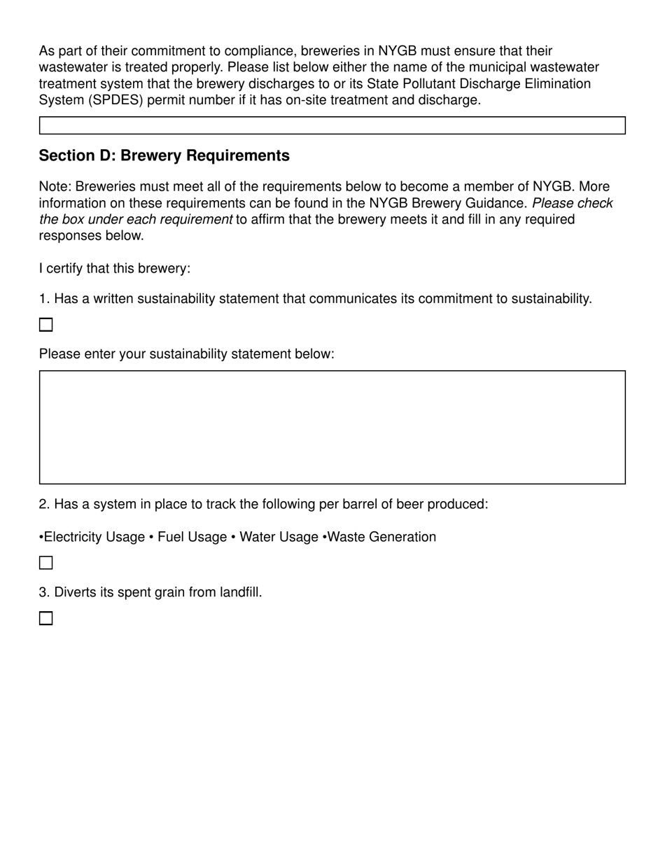 Brewery Application Form - New York, Page 4