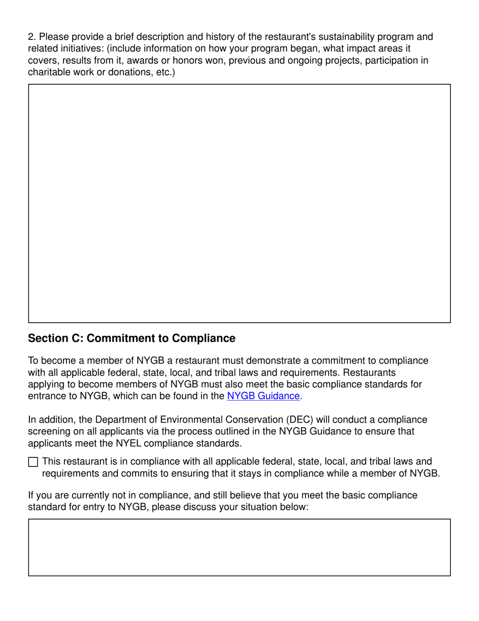 Restaurant Application Form - New York, Page 3